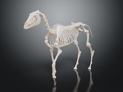 Medical Device Horse Skeleton Model with Detailed Anatomical Structure for Veterinary Education 3d model