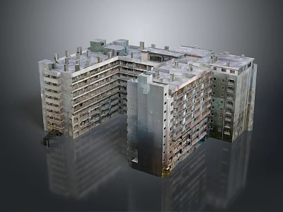 Multi Storey Apartment Building With Balconies Multiple Units And Complex Structure 3d model