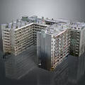Multi Storey Apartment Building With Balconies Multiple Units And Complex Structure 3d model