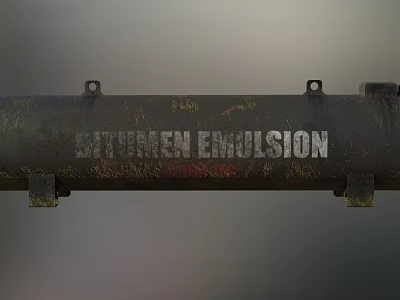 Stun Weapon Emulsion Cylinder with Rusty Metal Surface and End Connectors 3d model