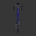 Modern Road Bicycle With Blue Wheels Black Frame And Green Water Bottle Cage