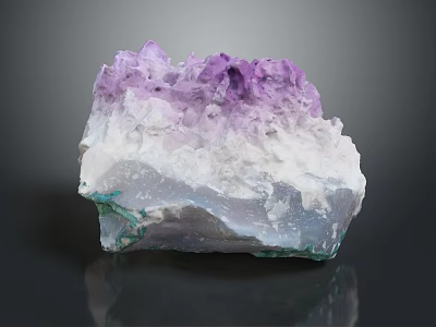 Natural Purple White Green Crystal Cluster Decorative Ornament For Home Tabletop 3d model