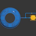 Durable Hardware Tools Including Blue Water Storage Tank Yellow Pump And Pipes