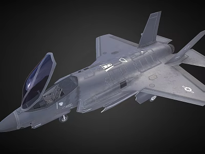 Modern Military Fighter Jet With Open Cockpit And Grey Body Design Features 3d model