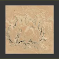 Pink Colored Landscape Model With Textured Mountain Terrain Surface