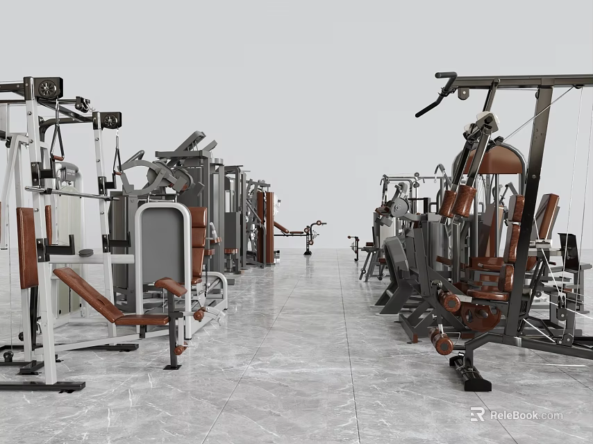 Modern Sports Equipment For Gym Featuring Multifunctional Fitness Machines And Training Gear 3d model 