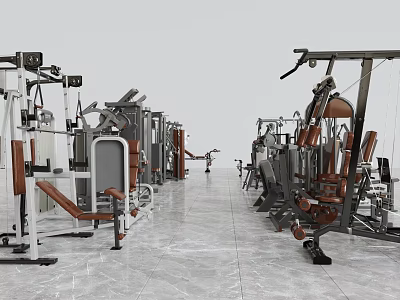 Modern Sports Equipment For Gym Featuring Multifunctional Fitness Machines And Training Gear 3d model