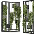Modern Potted Plants Vertical Garden Design With Black Metal Frame And Green Drooping Vines