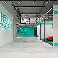 Modern 4S Shop Interior Design With Tire Display Shelves And Car Accessories