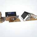 Different Wooden House Designs With Various Roof Styles And Solar Panels