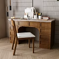 Nordic desk and chair combination 3d model