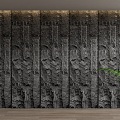 2D mushroom stone background wall rubble wall FRP cement sheet PU stone 3d model