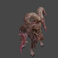 Mythical Monster With Ram Horns Muscular Textured Body Multiple Limbs And Sharp Claws