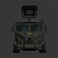 SWAT Armored Vehicle With Media Equipment On Roof Green Exterior And Badge