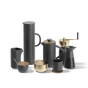 modern tea set coffee utensils 3d model