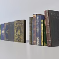 Vintage Hardcover Books Collection With Colorful Covers And Golden Decorations