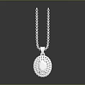 White Elegant Pendant Necklace With Delicate Chain And Intricate Design