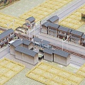 New Chinese-style Farm Farmers Farmland 3d model