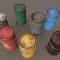 Industrial LOFT Metal Barrel Oil Barrel Fuel Barrel 3d model