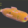 Yellow Submarine Model S336 With Antenna Small Windows And Surface Details