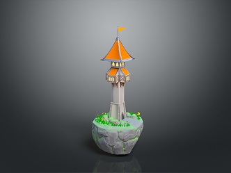 Tower defense sentry tower air defense watchtower observatory tower loft 3d model