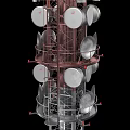 Industrial Equipment Tower Structure with High Strength Metal Framework Antennas and Sensors