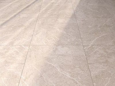 Beige Marble Tile Floor With Natural Texture And Sunlight Shadows 3d model