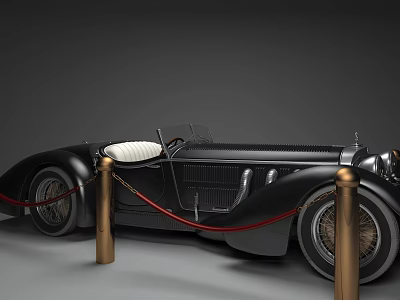 Retro Car Retro Car Classic Car Grandpa Car Convertible Car Chariot Auto Show Show Car Black Car Model 3d model