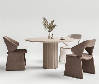 Modern leisure table and chair combination round table and chair 3d model