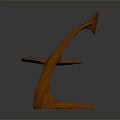 Modern Wooden Chair With Curved Backrest Armrests And Unique Leg Design