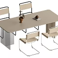 Dining table and chair combination 3d model