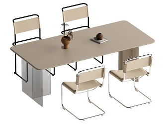 Dining table and chair combination 3d model