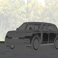 White Range Rover Luxury SUV With Modern Sleek Design And Green Trees Background