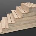 Wooden Stairs Featuring Natural Wood Material Simple Design and Rustic Style