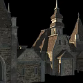 Ancient Architecture With Stone Built Structure Multiple Spires And Traditional Design 3d model