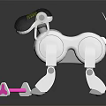 Playful Robotic Dog With Modern Interactive Design And Pink Bone Toy 3d model