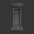 Concrete Architectural Column With Gray Textured Surface Square Top And Base 3d model