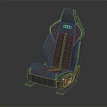 Modern Car Seat With Gray Upholstery And Stitched Design Details