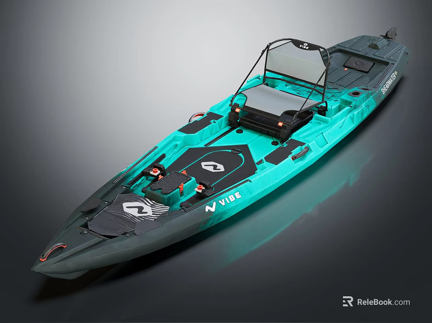 Turquoise And Gray Yacht With Modern Dashboard And Seating Area 3d model 