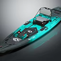 Turquoise And Gray Yacht With Modern Dashboard And Seating Area