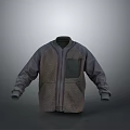 Casual Warm Fleece Jacket with Zipper Closure Dark Sleeves and Front Pocket