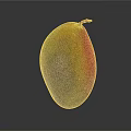 Fresh Ripe Mango with Yellow and Red Skin on Dark Background with Shiny Reflection