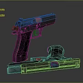 Black Modern Pistol With Metal Components And Plastic Grip Displayed On Dark Background