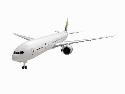 White Commercial Passenger Airplane With Sleek Body Large Wings Powerful Engines And Tail Fin 3d model