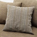 Textured Woven Fabric Featuring Geometric Striped Pattern In Beige Brown And Gray Tones 3d model