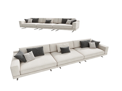 Modern three-seat sofa multiplayer sofa model