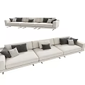 Modern three-seat sofa multiplayer sofa 3d model