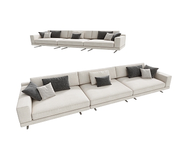 Modern three-seat sofa multiplayer sofa 3d model