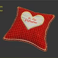 Red Pillow with White Heart Design Featuring Be My Valentine Message
