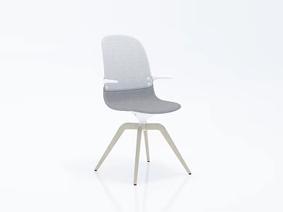 Modern Light Gray Office Chair With Ergonomic Design And Metal Base 3d model
